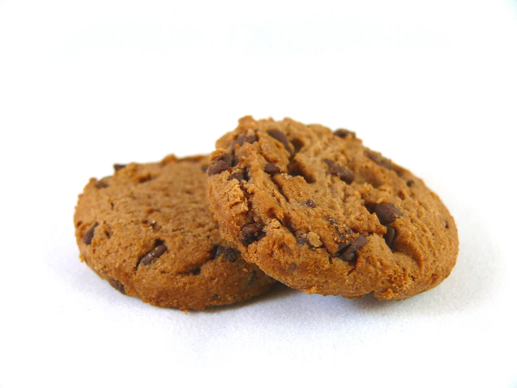 Chocolate chip cookies isolated on a white background : Free Stock Photo