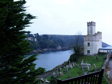 Free Stock Photo: A graveyard in front of Dartmouth Castle