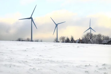 Free Stock Photo: Wind turbines in winter