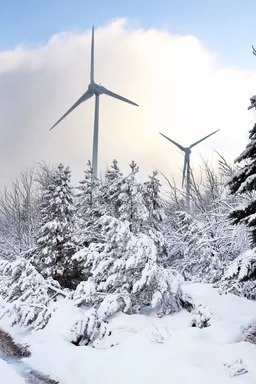 Free Stock Photo: Wind turbines in winter