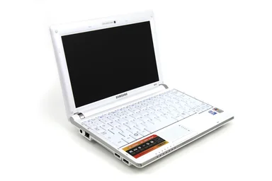 Free Stock Photo: A white laptop isolated on a white background