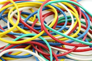 Free Stock Photo: Colorful rubber bands isolated on a white background