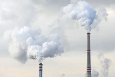 Free Stock Photo: Chimneys at a coal power station