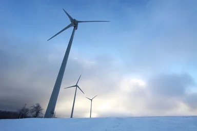 Free Stock Photo: Wind turbines in winter