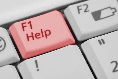 Free Stock Photo: Red F1 help key on a keyboard