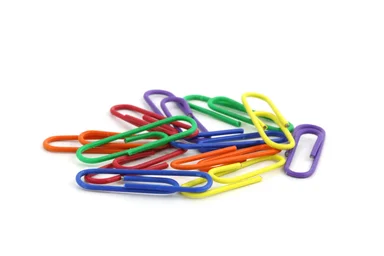 Free Stock Photo: Colorful paper clips isolated on a white background