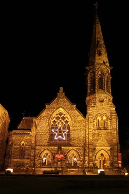 Free Stock Photo: A church lit at night