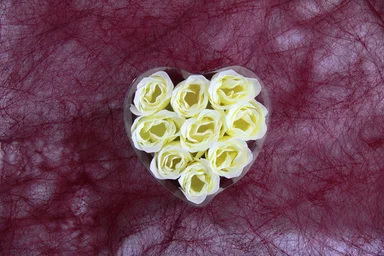 Free Stock Photo: A heart made of white roses