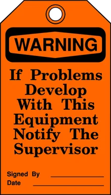 Free Stock Photo: Illustration of an equipment safety tag