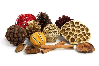 Free Stock Photo: Christmas pot pourri decoration on a white background
