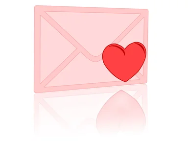 Free Stock Photo: Illustration of a pink envelope with a red heart