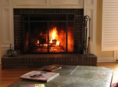 Free Stock Photo: A fire in a fireplace
