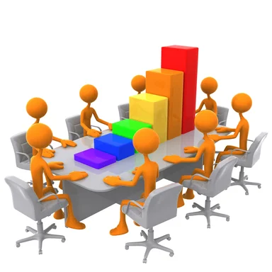 Free Stock Photo: 3D bar graph meeting