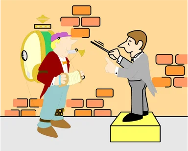 Free Stock Photo: Illustration of a conductor and a one man band