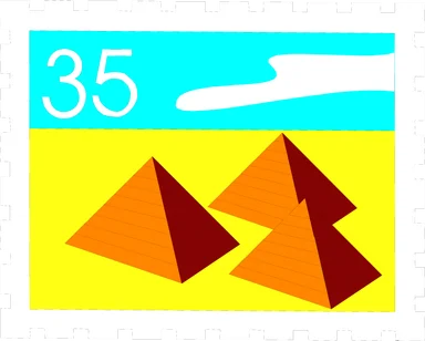 Free Stock Photo: Illustration of a stamp with pyramids