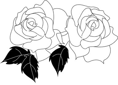 Free Stock Photo: Illustration of two roses