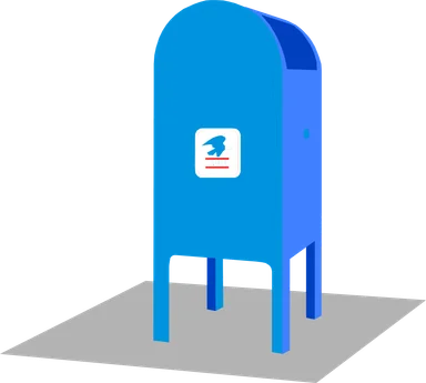 Free Stock Photo: Illustration of a blue mail box