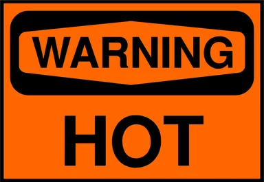 Free Stock Photo: Illustration of a hot warning sign