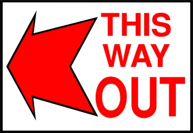 Free Stock Photo: Illustration of an exit sign with a red arrow