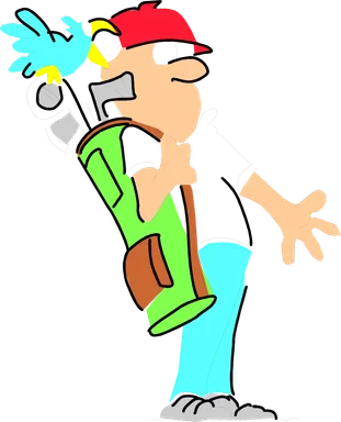 Free Stock Photo: Illustration of a golfer holding a golf bag