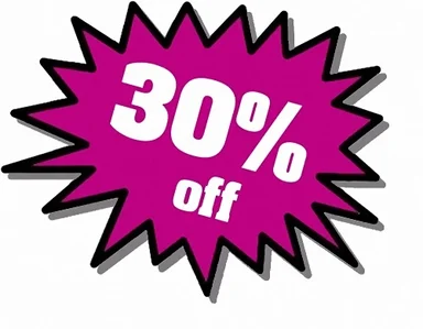 Free Stock Photo: Purple 30 percent off stickers