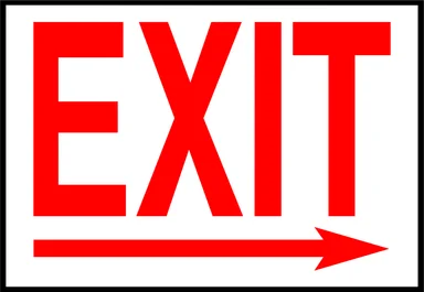 Free Stock Photo: Illustration of an exit sign with a right facing arrow