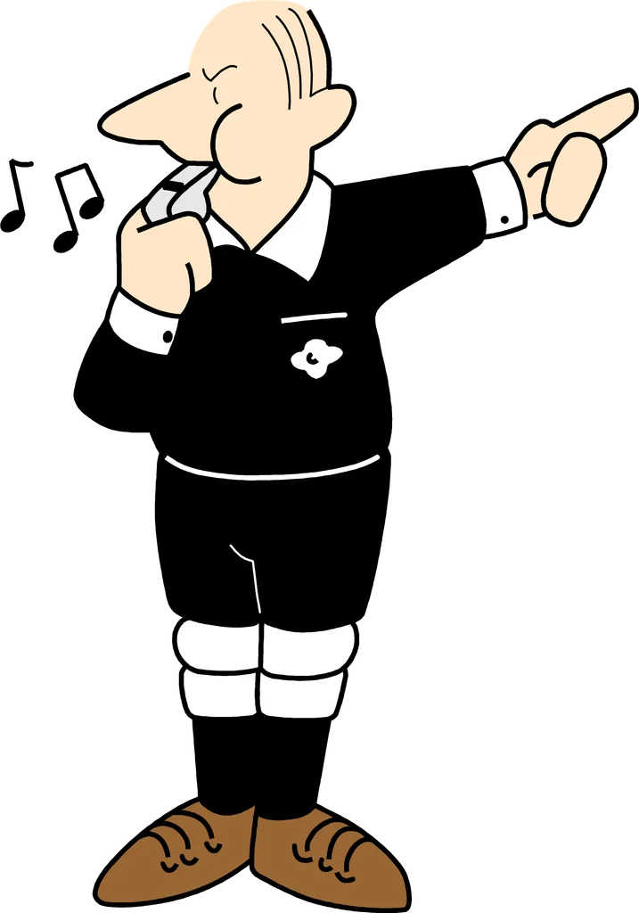 Illustration of a referee blowing a whistle : Free Stock Photo