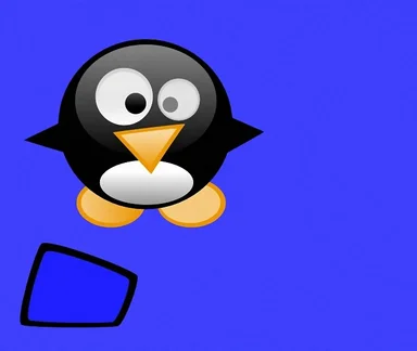 Free Stock Photo: A cartoon penguin with a blue background