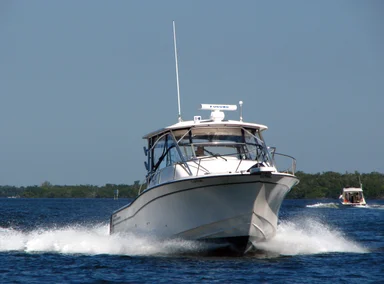 Free Stock Photo: A motor boat on the ocean