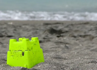 Free Stock Photo: A sand castle bucket on the beach