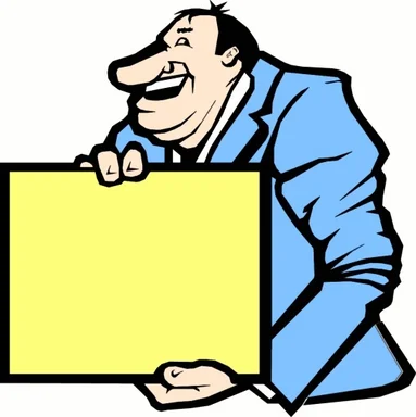 Free Stock Photo: Man holding blank sign illustration