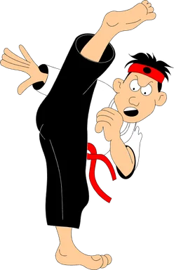 Free Stock Photo: Illustration of a man doing a karate kick