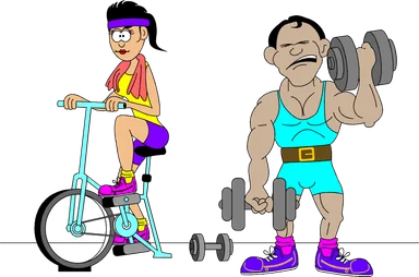 Free Stock Photo: Illustration of a man and woman working out