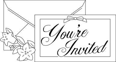 Free Stock Photo: Illustration of an invitation with flowers
