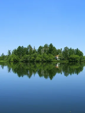 Free Stock Photo: A small island reflecting on the water