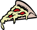 Free Stock Photo: Illustration of a slice of pizza with toppings